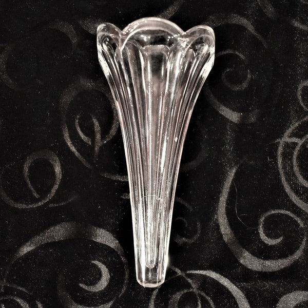 Antique Model A or T Hearse Car Glass Bud Flower Pressed Glass Vase