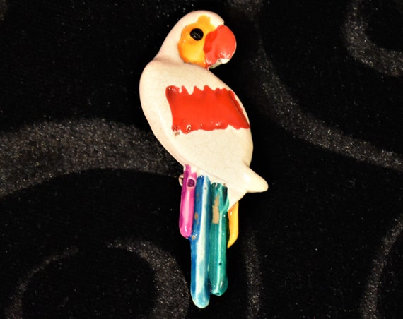 Kitschy Vintage Parrot Pin - image 1