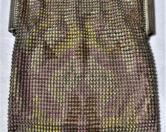 Antique Art Deco Flapper Boho Beadlite Fine Mesh Handbag