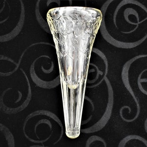 Antique Model A or T Hearse Car Glass Bud Flower Pressed Clear Glass Vase
