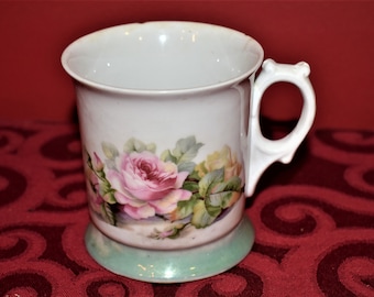 ●アンティークなシェービングマグカップ　お花柄！ ○アンティークなシェービングマグカップ お花柄！