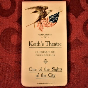 Rare Antique Advertising 1905 Celluloid Notebook/Calendar Compliments of Keith&#39;s Theatre Chestnut St. Philadelphia