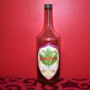 Antique Bay Rum with Paper Label Barber Bottle