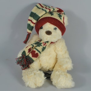 Vintage Shubert Co. Stuffed Animal Christmas Bear Toy