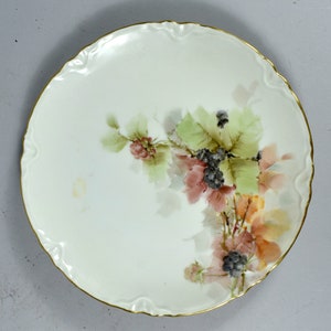 Antique Hand Painted J & C Bavaria Decorative Plate-Blackberry Motif
