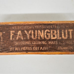 Antique Advertising Wood Shoe Brush for F.A. Yungbluth Clothier