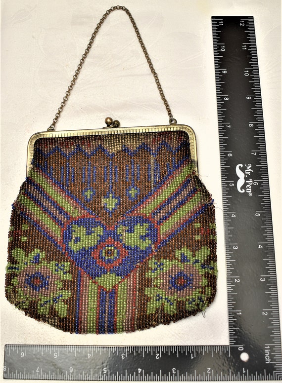 Antique Victorian Beaded Bag Made in Germany - image 2