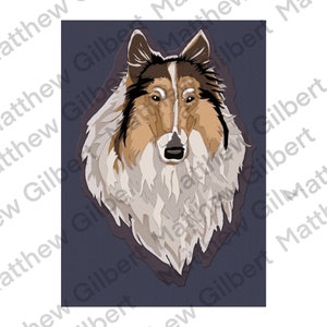 Cut Paper Collie Print