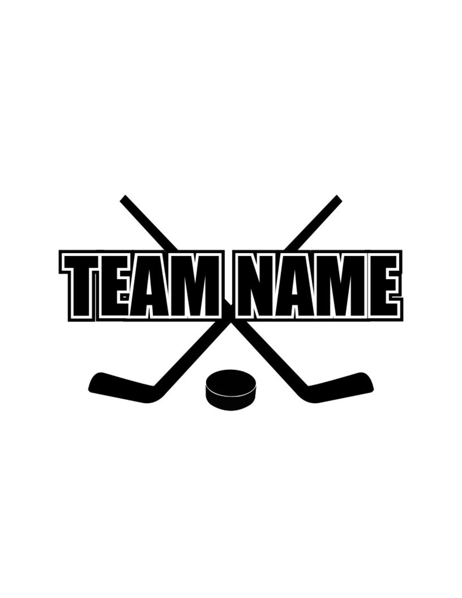 Hockey Stick Team Name Car Decal Etsy