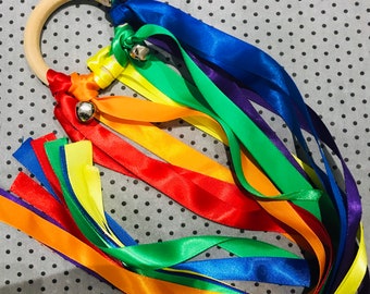 Rainbow ribbon ring...baby and toddler sensory play toy
