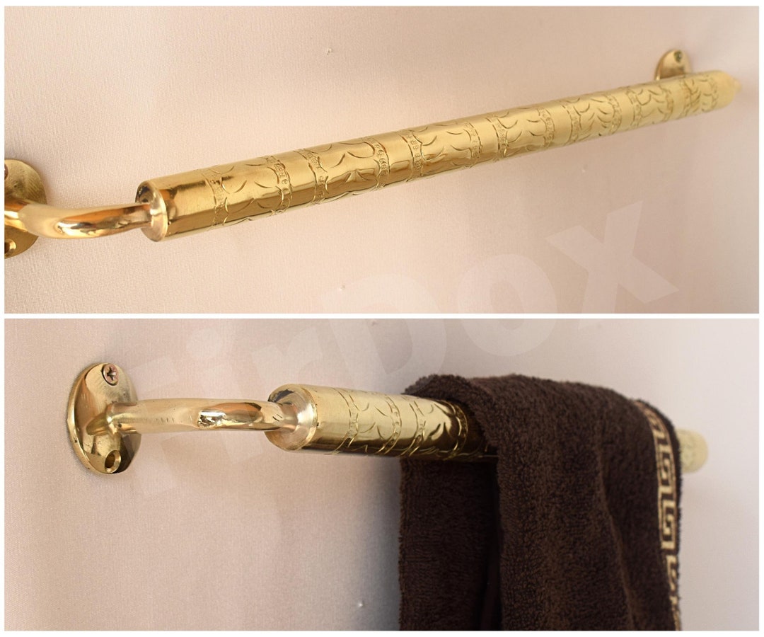 Unlacquered Brass Towel Bar Brass Bathroom Hardware - Etsy