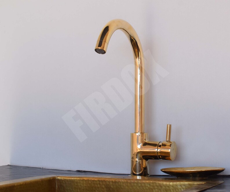 Wet Bar Faucet Unlaquered Brass Sink Faucet One Hole One Etsy