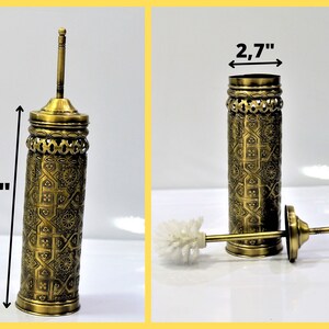 Brass Toilet Bowl Brush and Holder, Unlacquered Brass-antique Brass