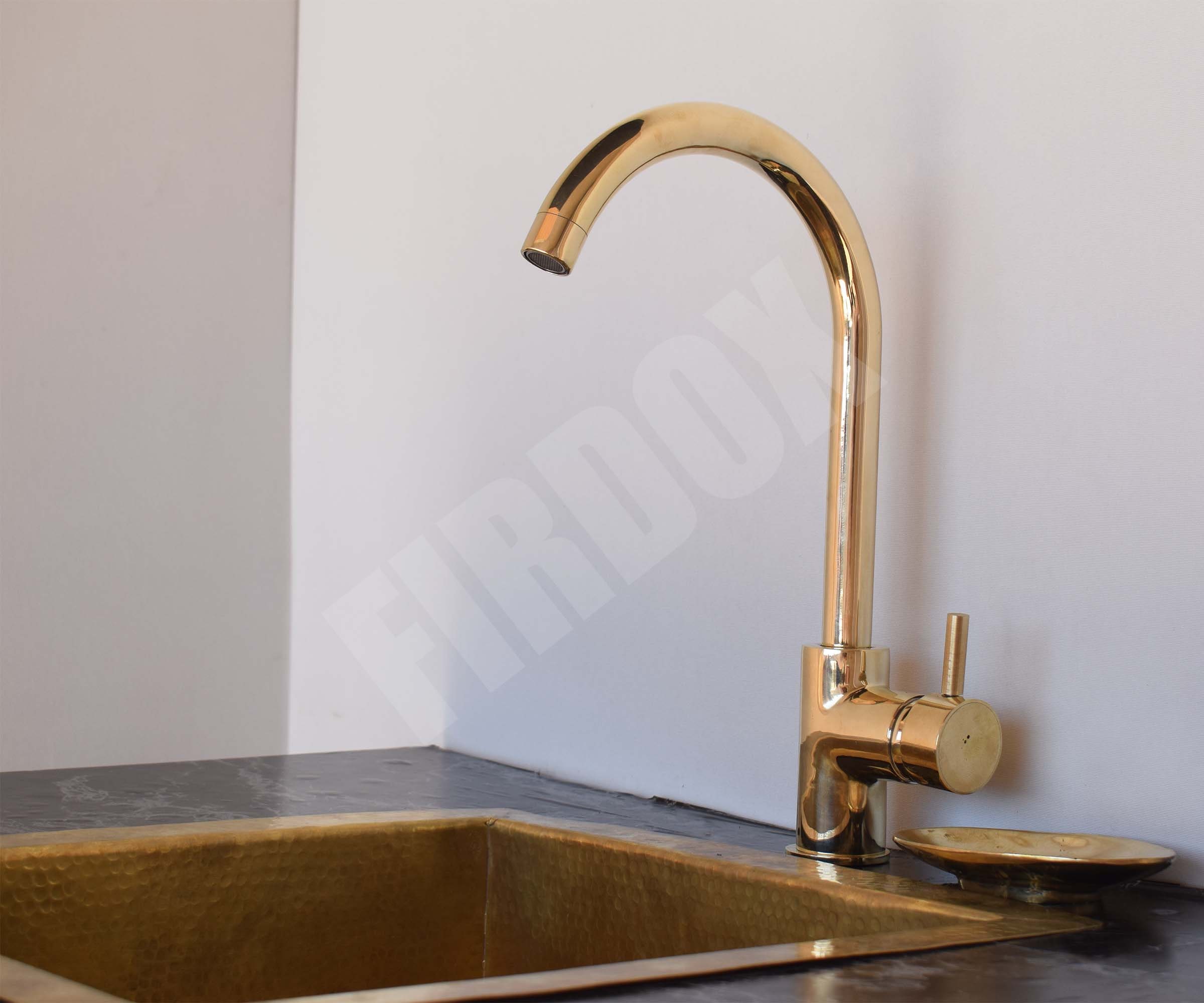 Wet Bar Faucet Unlaquered Brass Sink Faucet One Hole One Etsy
