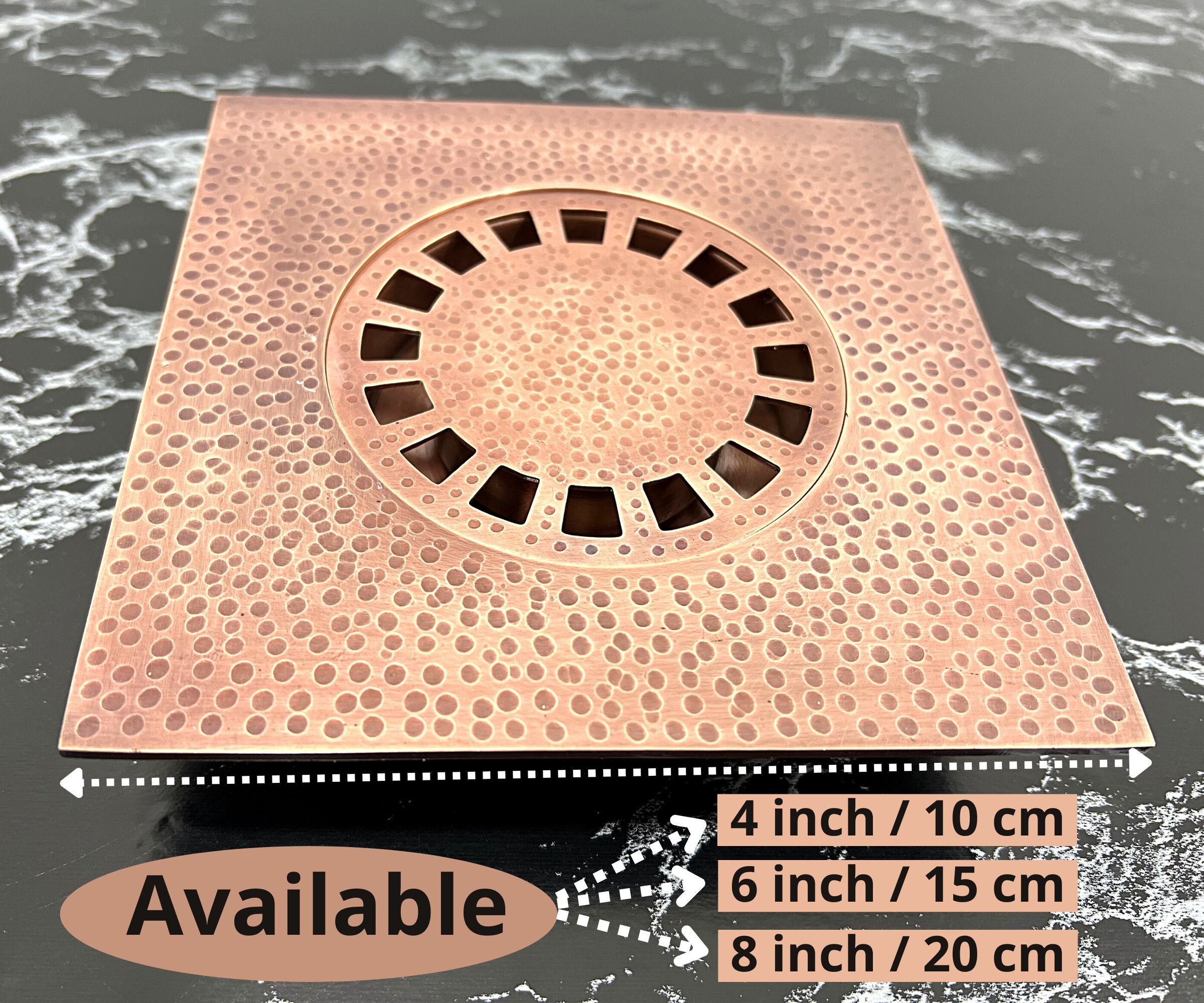 Hammered Copper Floor Drain Square Shower Drain Cover Unique Etsy