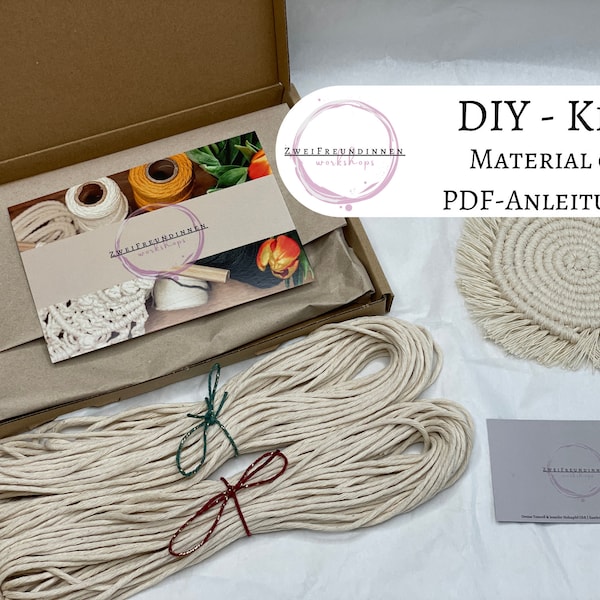 Classic Coaster - Do it yourself Kit - craft your own macrame coasters - PDF instructions - gift - home - decoration