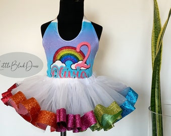 Rainbow Birthday Outfit | Rainbow tutu| First Birthday outfit |Rainbow Birthday Tutu