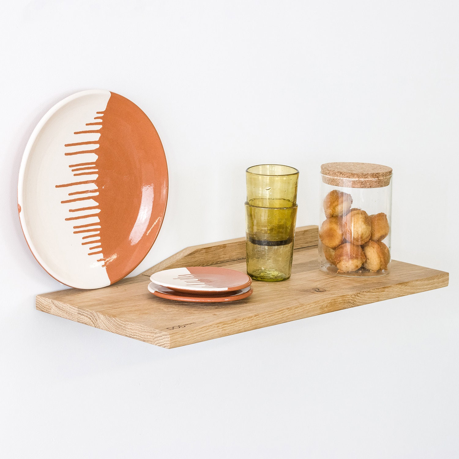 Etagère 48 X 20 cm Contemporaine en Chêne Recyclé, Tablette Bois Pour Votre Décoration