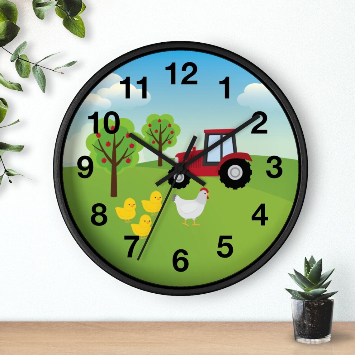 Farm Tractor Clock Boys Wall clock chicken clock Etsy