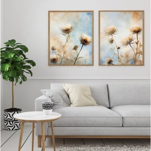 Set Of 3 Watercolor Thistle Flowers  Painting , Instant Digital Prints for Timeless Home Decor, Botanical Wall Art, PRINTABLE Floral Prints.