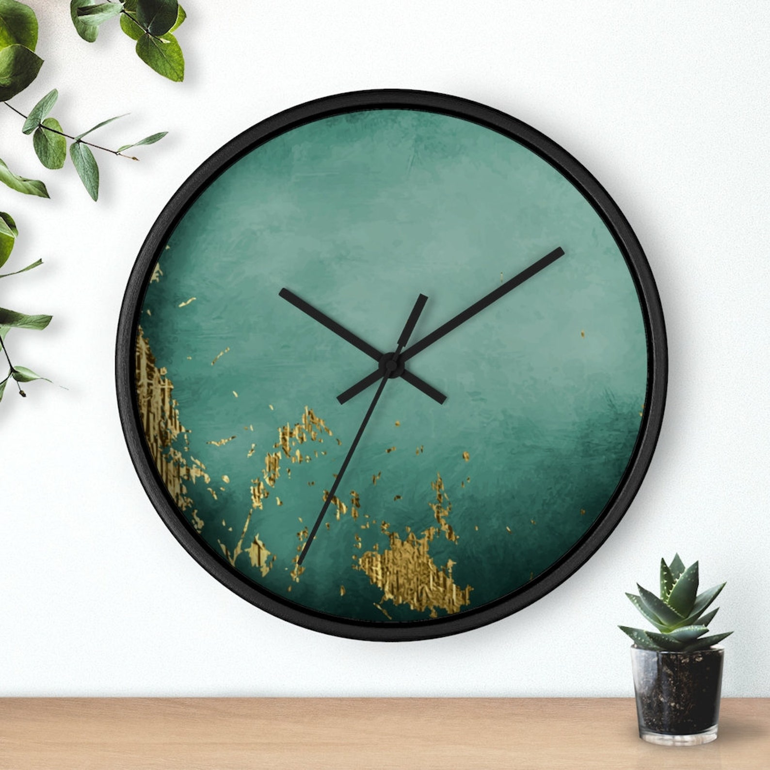 Copy of Turquoise Wall Clock Turquoise Clock Shabby Chic Etsy