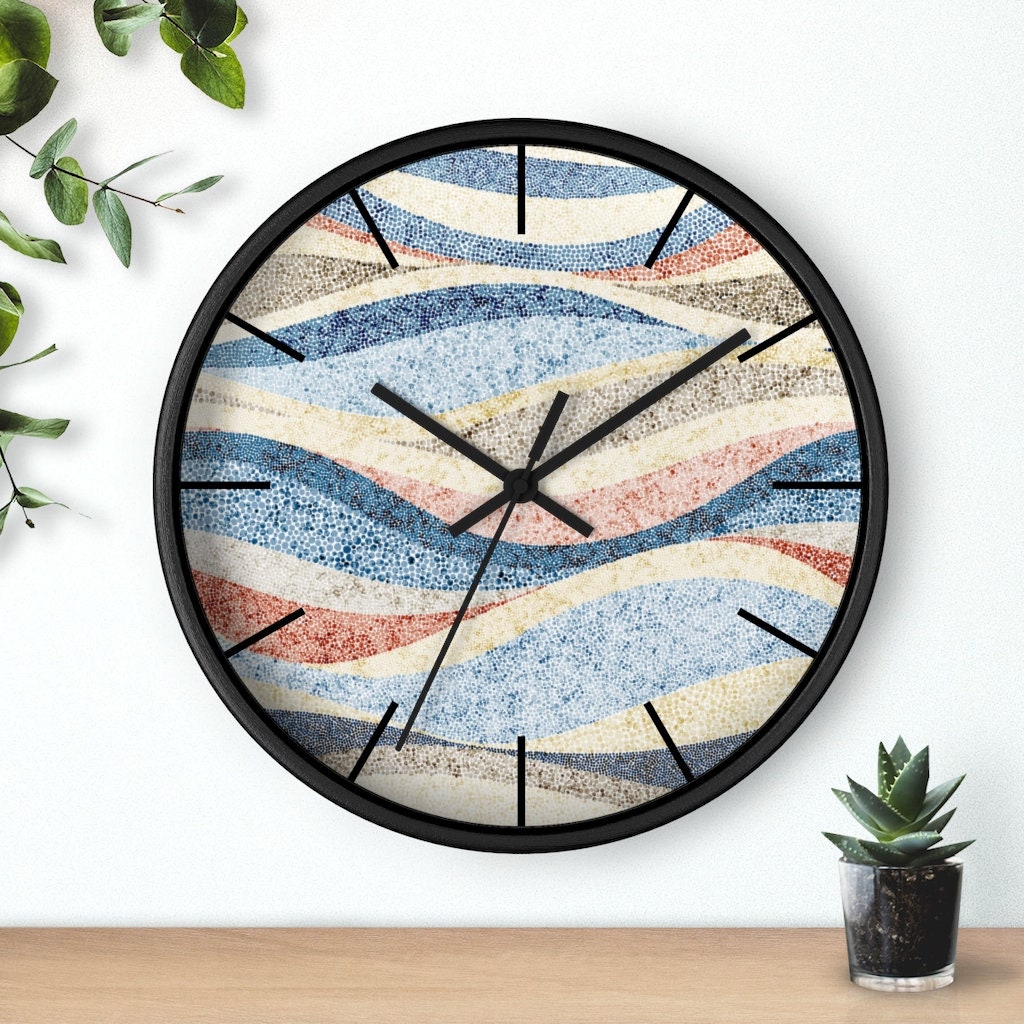 Artsy boho clock Retro Vintage Clock Unusual Wall Clock Etsy