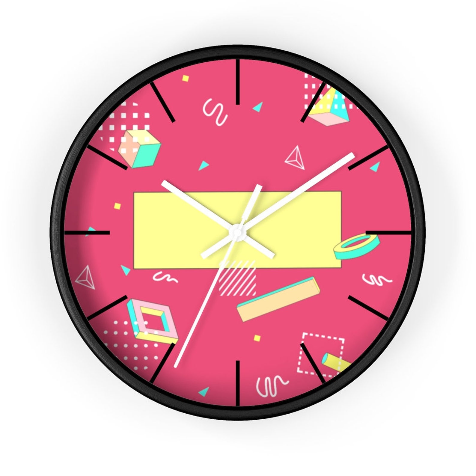 Memphis Clock Pop Art Wall Clock Pop Art Clock Etsy