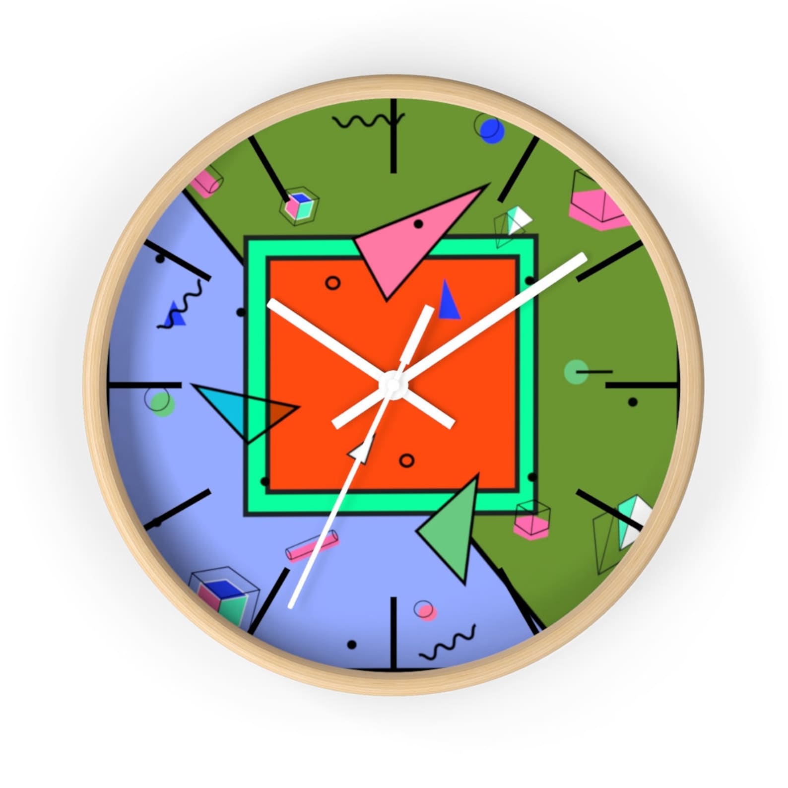 Memphis Clock Pop Art Wall Clock Pop Art Clock Etsy