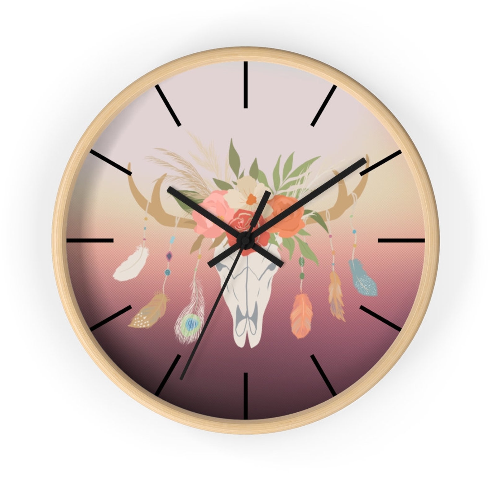 Artsy boho clock Retro Vintage Clock Etsy