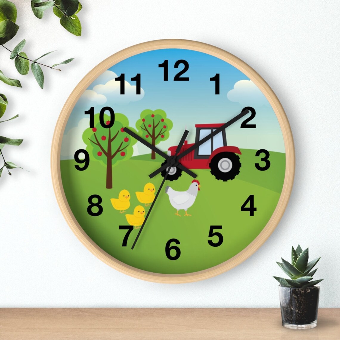 Farm Tractor Clock Boys Wall clock chicken clock Etsy