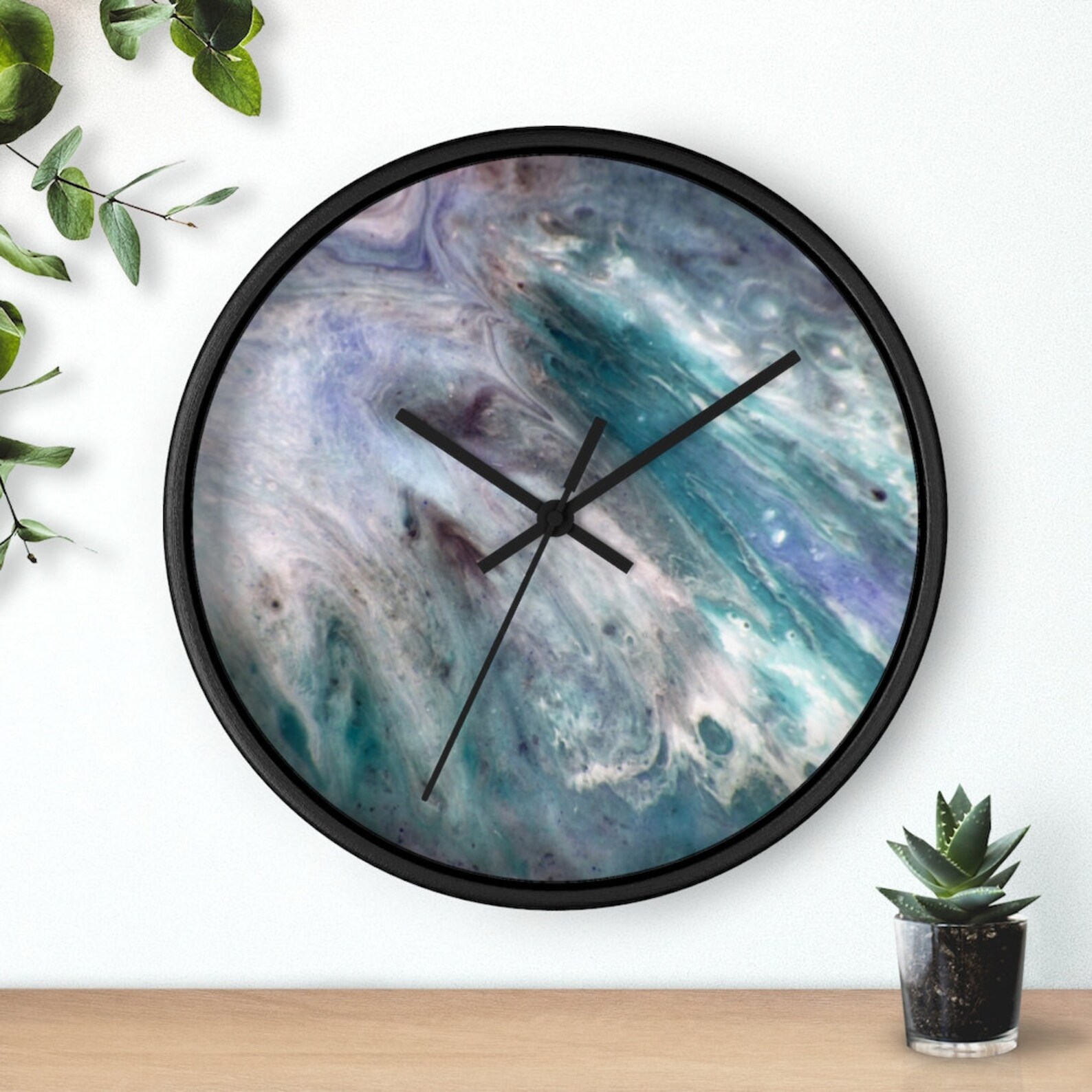 Turquoise Wall Clock turquoise Resin Clock 10 Etsy