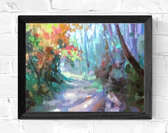 Original Painting Peaceful Lane Framed CW143-OPF4 8 x 10