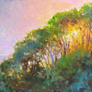 California Landscape Art, Sunset original Art,  oil painting, colorful landscape , California Landscape, impressionism art