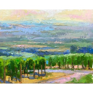Oregon Winery Original Art Painting Original Oil Painting Oregon Landscape Impressionist Art 12x16 Wall Hanging Art
