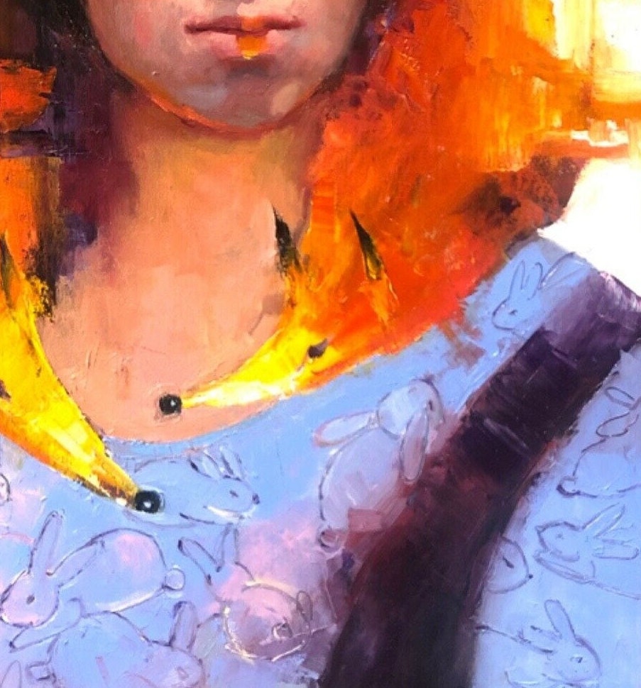 赤毛の女性の肖像画油絵：Foxy Lady Art、18x24 キャンバス - Etsy 日本