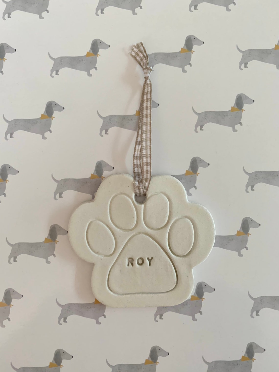 Animal paw print clay ornament PERSONALISATION AVAILABLE Etsy
