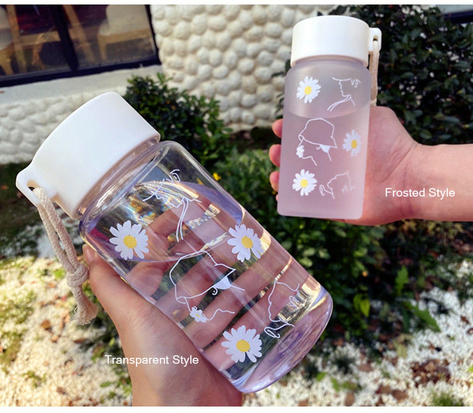500ml Small Daisy Transparent Plastic Water Bottles BPA Free | Etsy