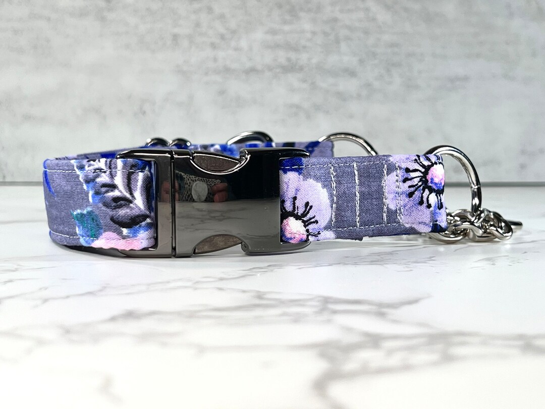 Purple Floral Martingale Dog Collar Training Collar Etsy