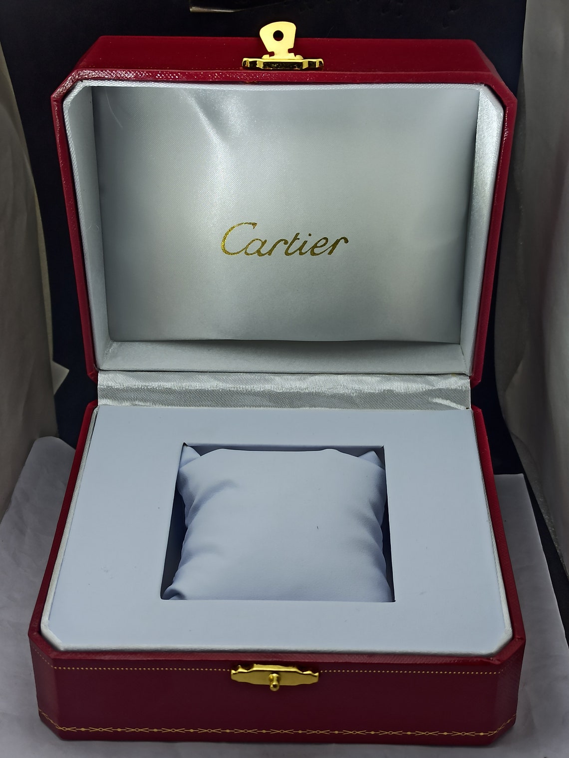 Luxury Cartier Watch Box Case Genuine Red Leather with Etsy