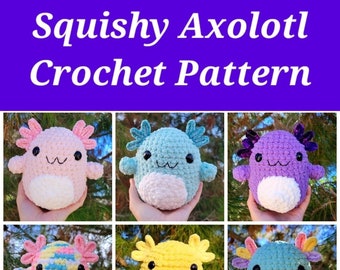 Squishy Crochet Axolotl Pattern (Beginner Friendly!)