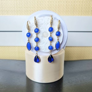 Cobalt Crystal Earrings