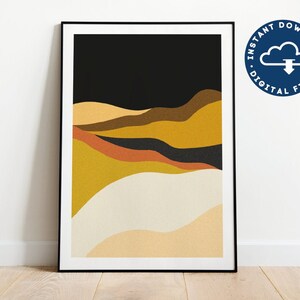 Senf gelb abstrakte Berge Poster | INSTANT DIGITAL DOWNLOAD | Druckbare Wandkunst | Minimalistische moderne Kunstdruck | Home & Office Kunst