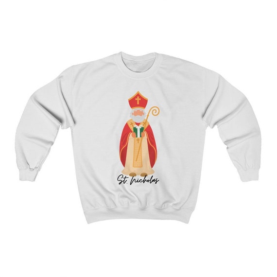 Sweat-shirt "Joyeux Jour De La Saint-Nicolas" - 6 Décembre, Saint Patron - Coupe Classique, Col Tissé