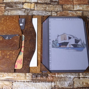 Funda de cuero marrón amarillento con relieve BOOX Tab Ultra C Pro Note Air 4 C Funda organizadora con tapa para bolígrafo BOOX Go 10.3 Tab Mini C 12SCGBX