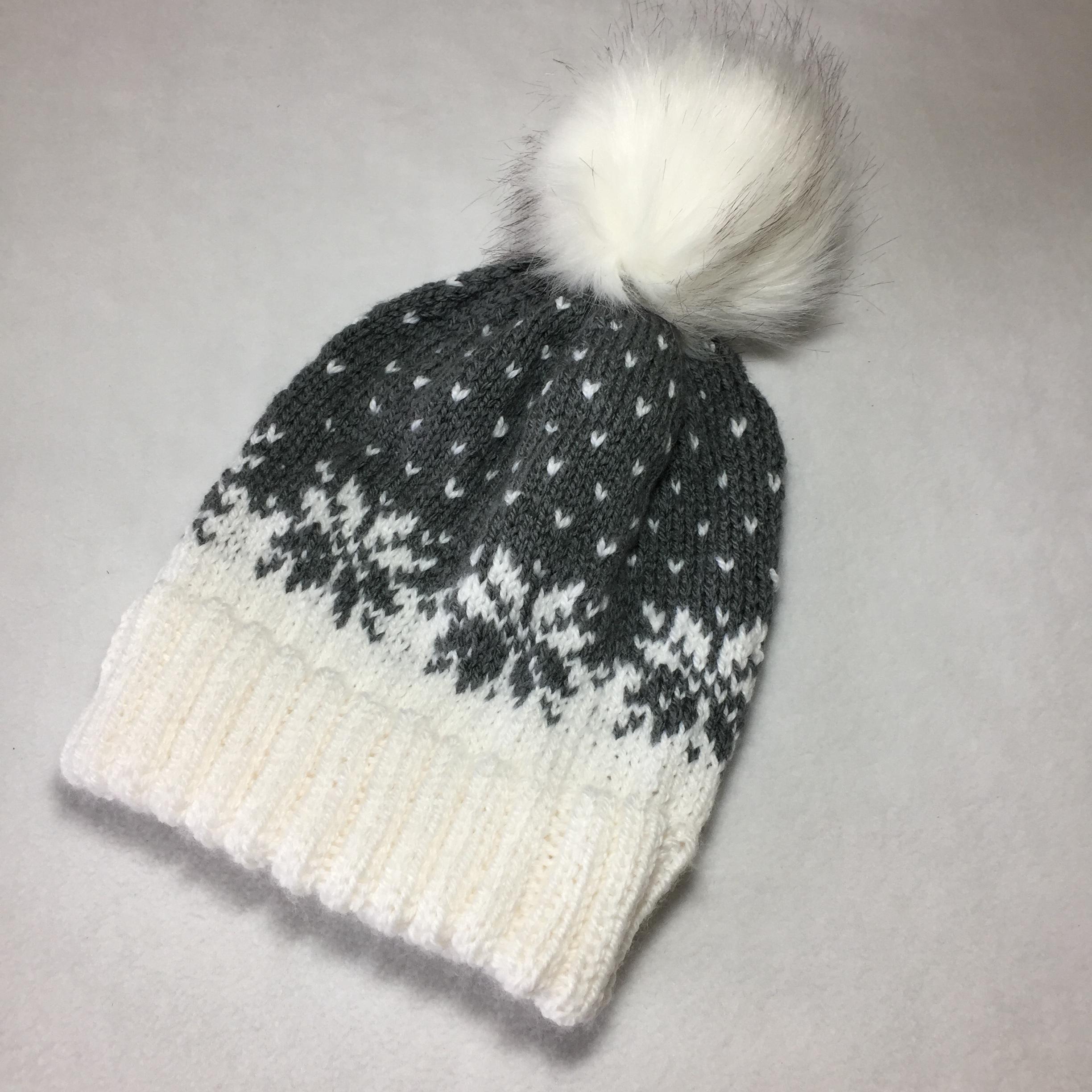 Snowflake Whisper Hat Pdf Knit Pattern Etsy