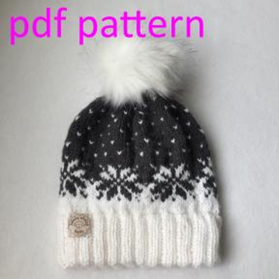 Snowflake Whisper Hat Pdf Knit Pattern Etsy