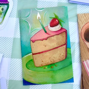 Kuchenstück Grußkarte