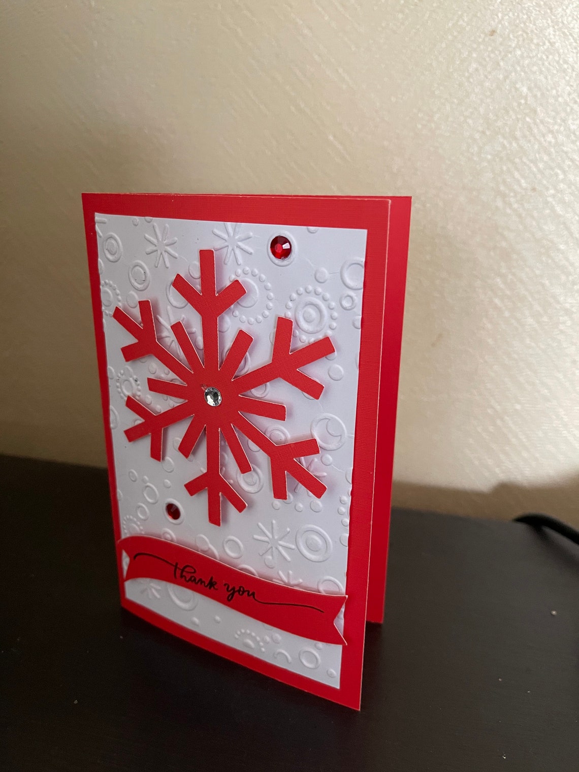 Snowflake Thank You Card - Etsy