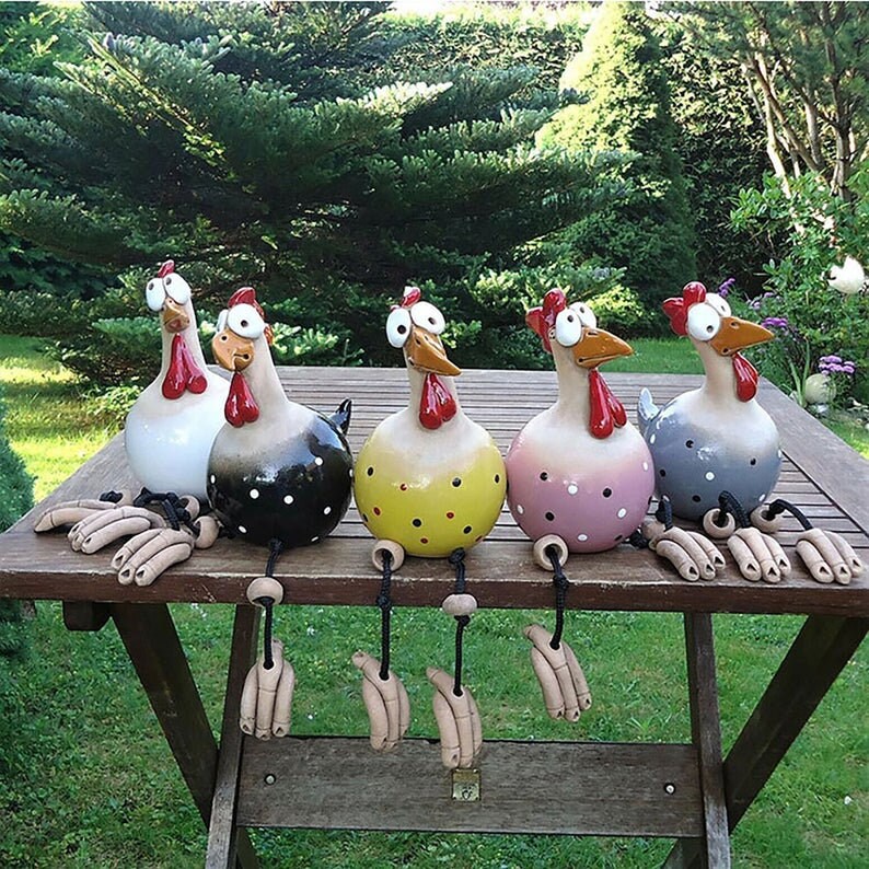 Funny chicken statueGarden Art Statue Indoor Outdoor Edge Etsy
