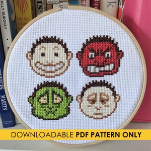Pattern: RollerCoaster Tycoon Guest Moods Cross-Stitch | PDF Pattern | RCT